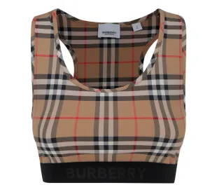 Burberry Logo Detailed Vintage Check Bra Top