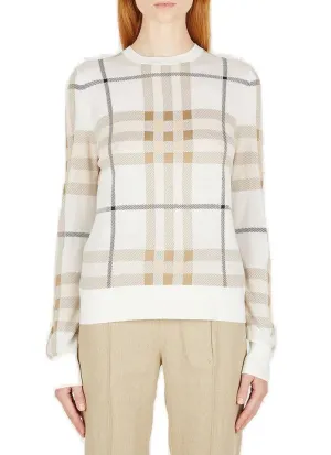 Burberry Raya Checked Knit Jumper