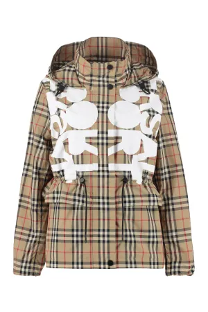 Burberry Tartan Logo Print Hooded Jacket
