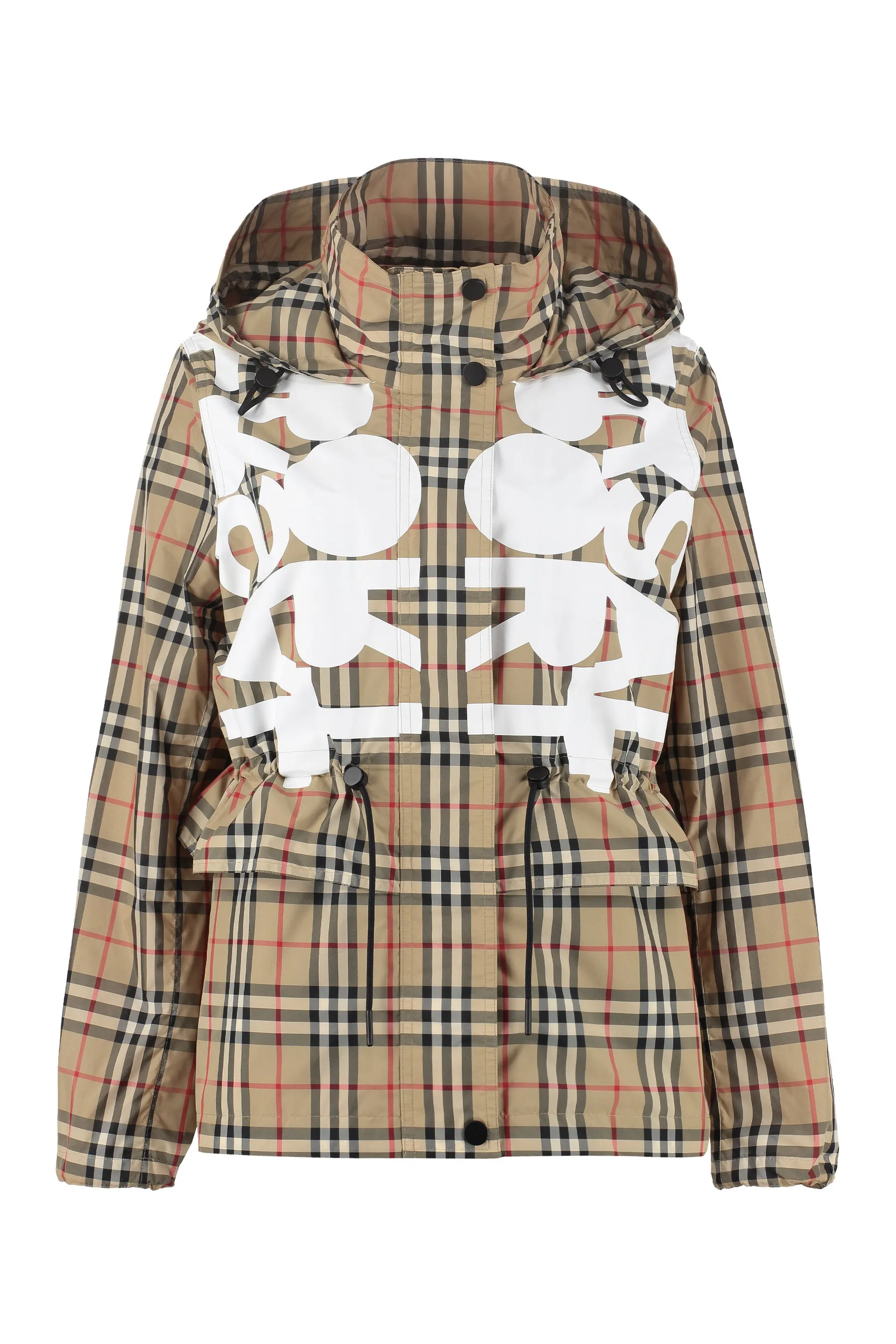 Burberry Tartan Logo Print Hooded Jacket
