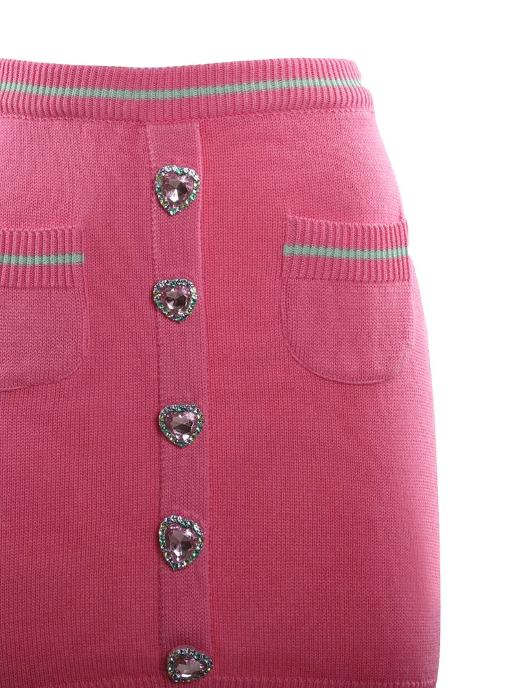 Chiara Ferragni Crystal-Embellished Knitted Mini Skirt