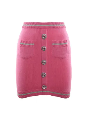 Chiara Ferragni Crystal-Embellished Knitted Mini Skirt