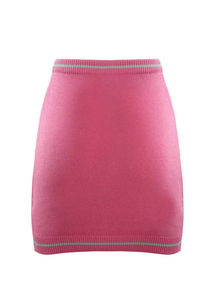 Chiara Ferragni Crystal-Embellished Knitted Mini Skirt