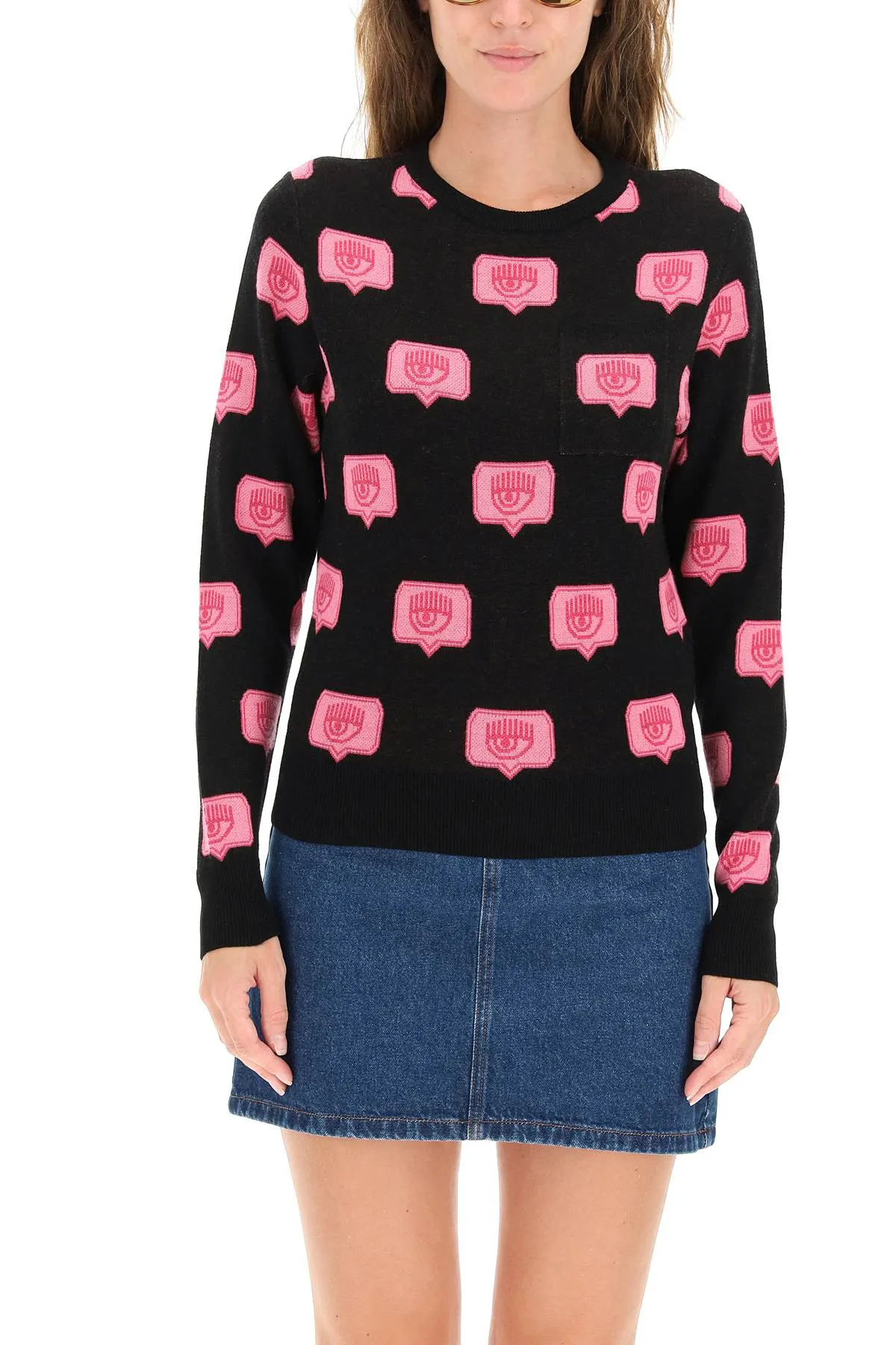 Chiara Ferragni Eyelike Motif Knit Jumper