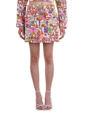 Chiara Ferragni Floral-Printed Mid-Rise Mini Skirt