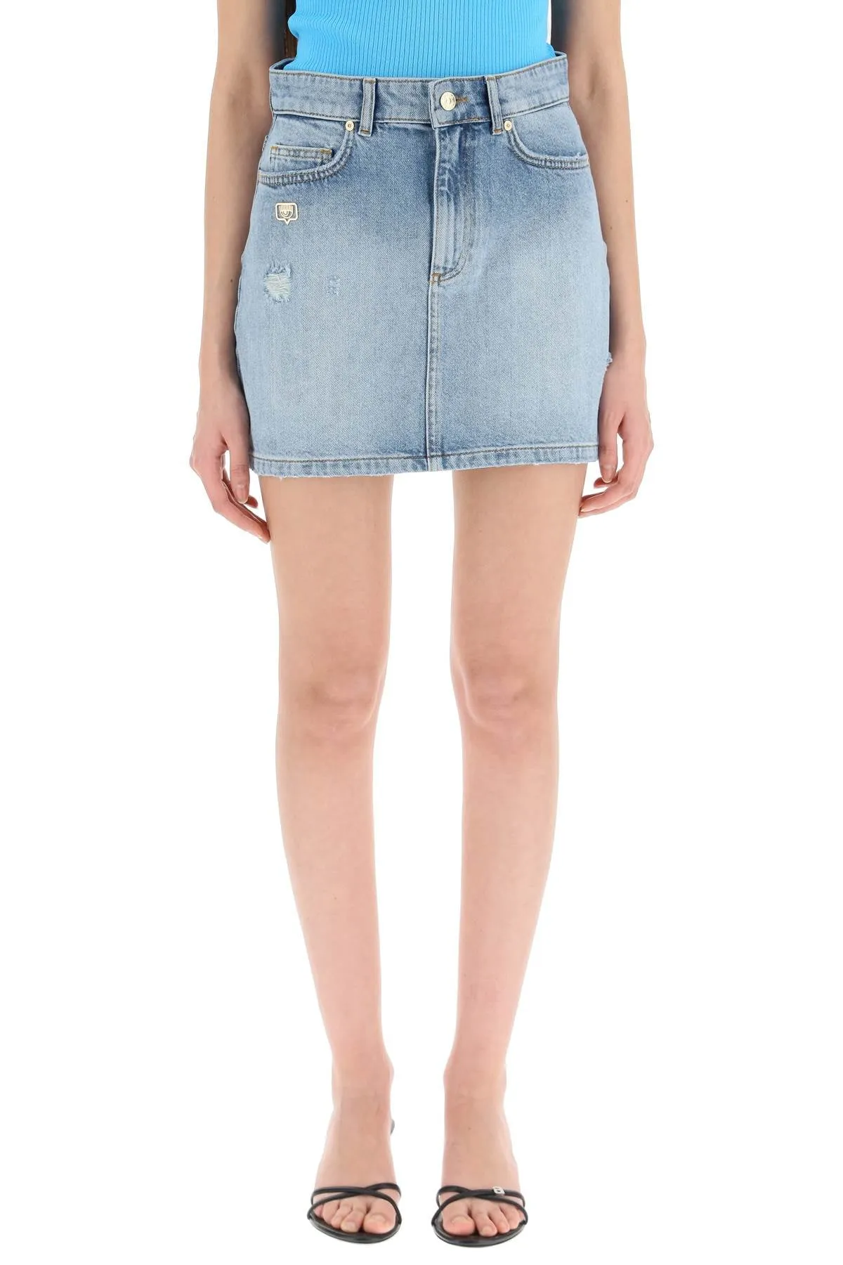 Chiara Ferragni High-Waist Denim Mini Skirt