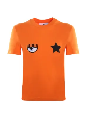 Chiara Ferragni Logo Embroidered Crewneck T-Shirt