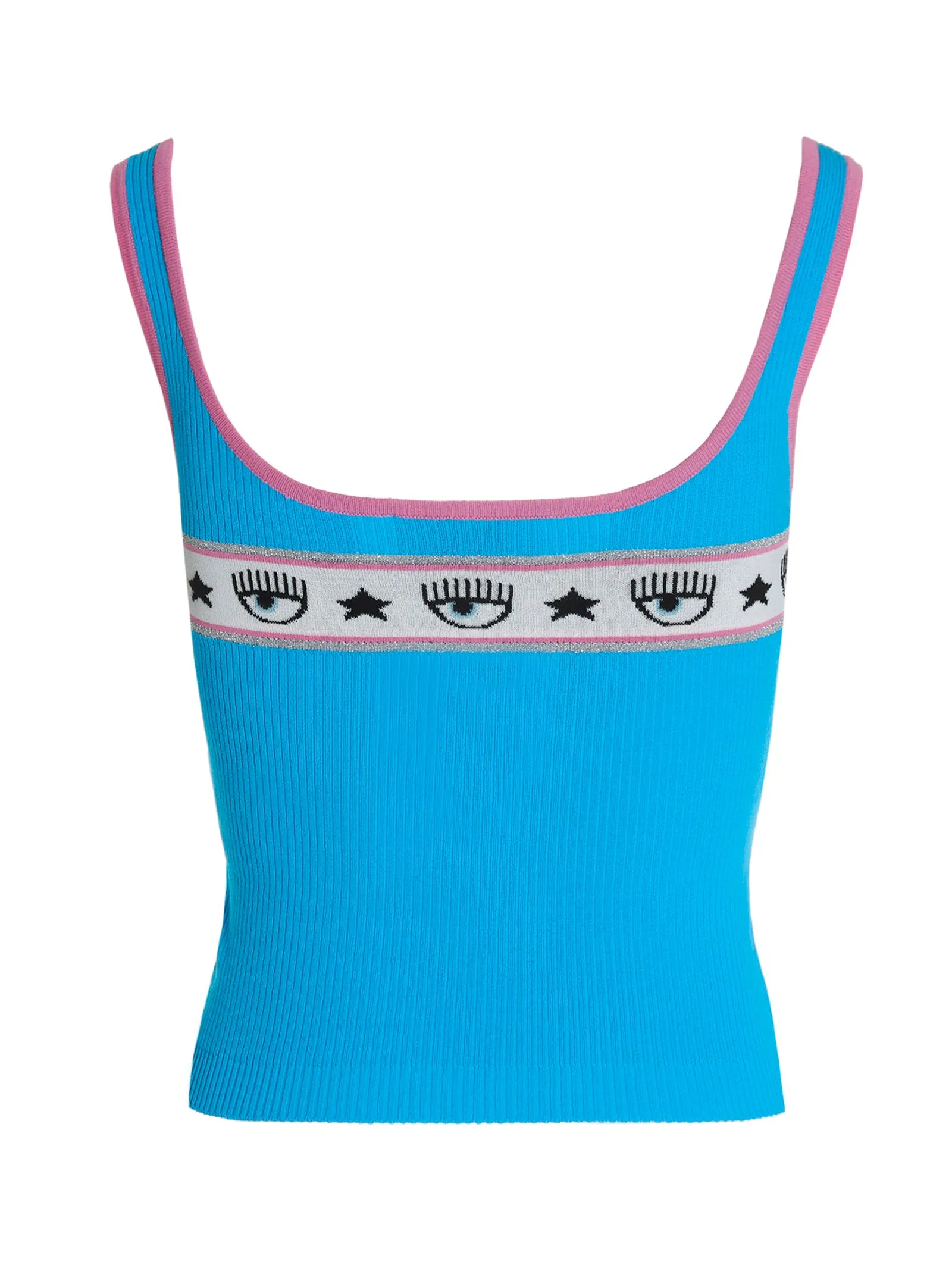 Chiara Ferragni Logo Intarsia Cropped Top
