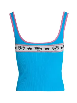 Chiara Ferragni Logo Intarsia Cropped Top
