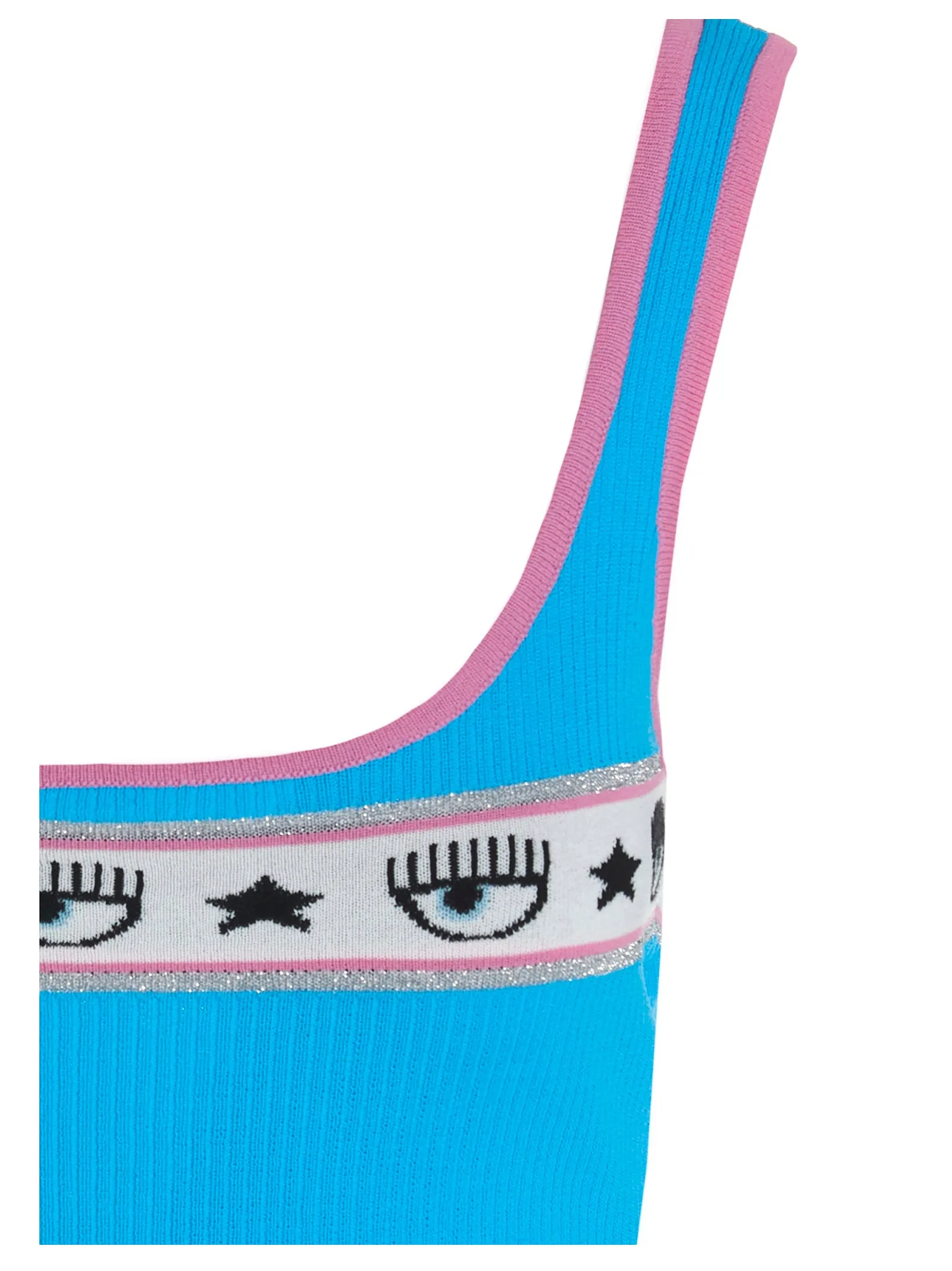 Chiara Ferragni Logo Intarsia Cropped Top