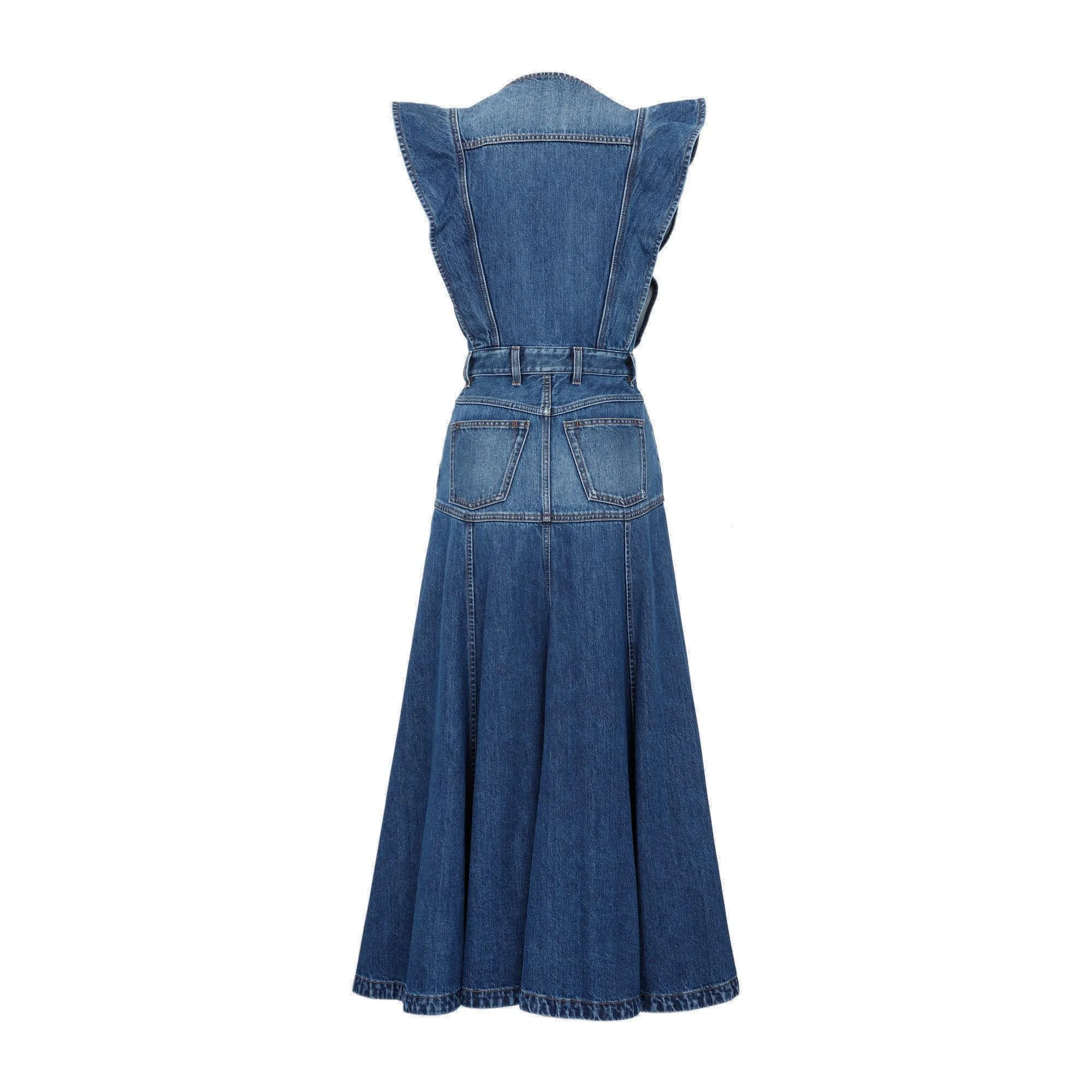 Chlo Ruffle-Sleeved Denim Dress