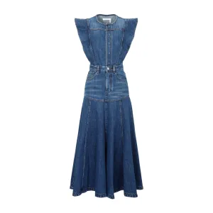 Chlo Ruffle-Sleeved Denim Dress