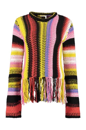 Chlo Striped Tassel Detailed Knit Jumper