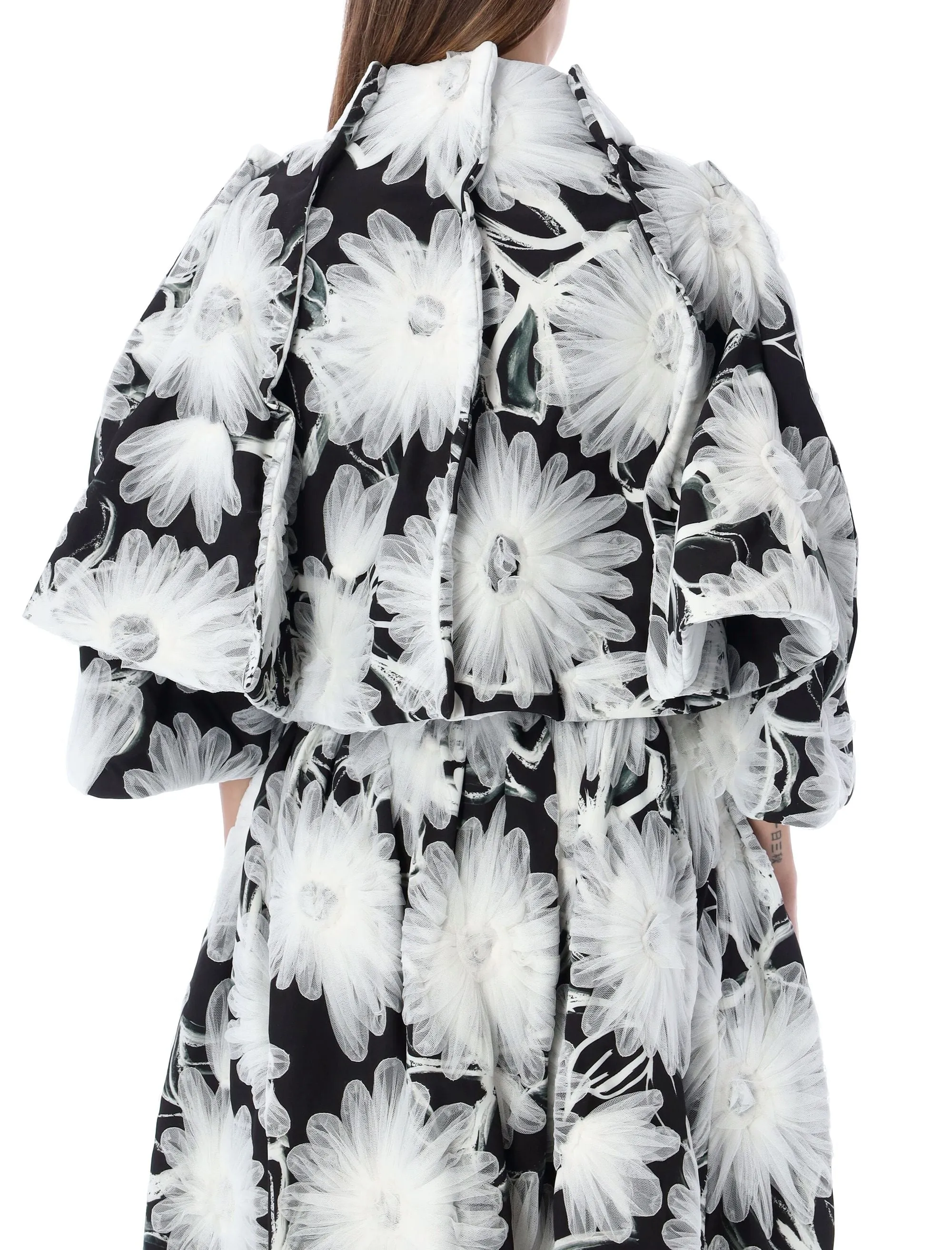 Comme des Garons All-Over Mesh Flower Asymmetric Jacket