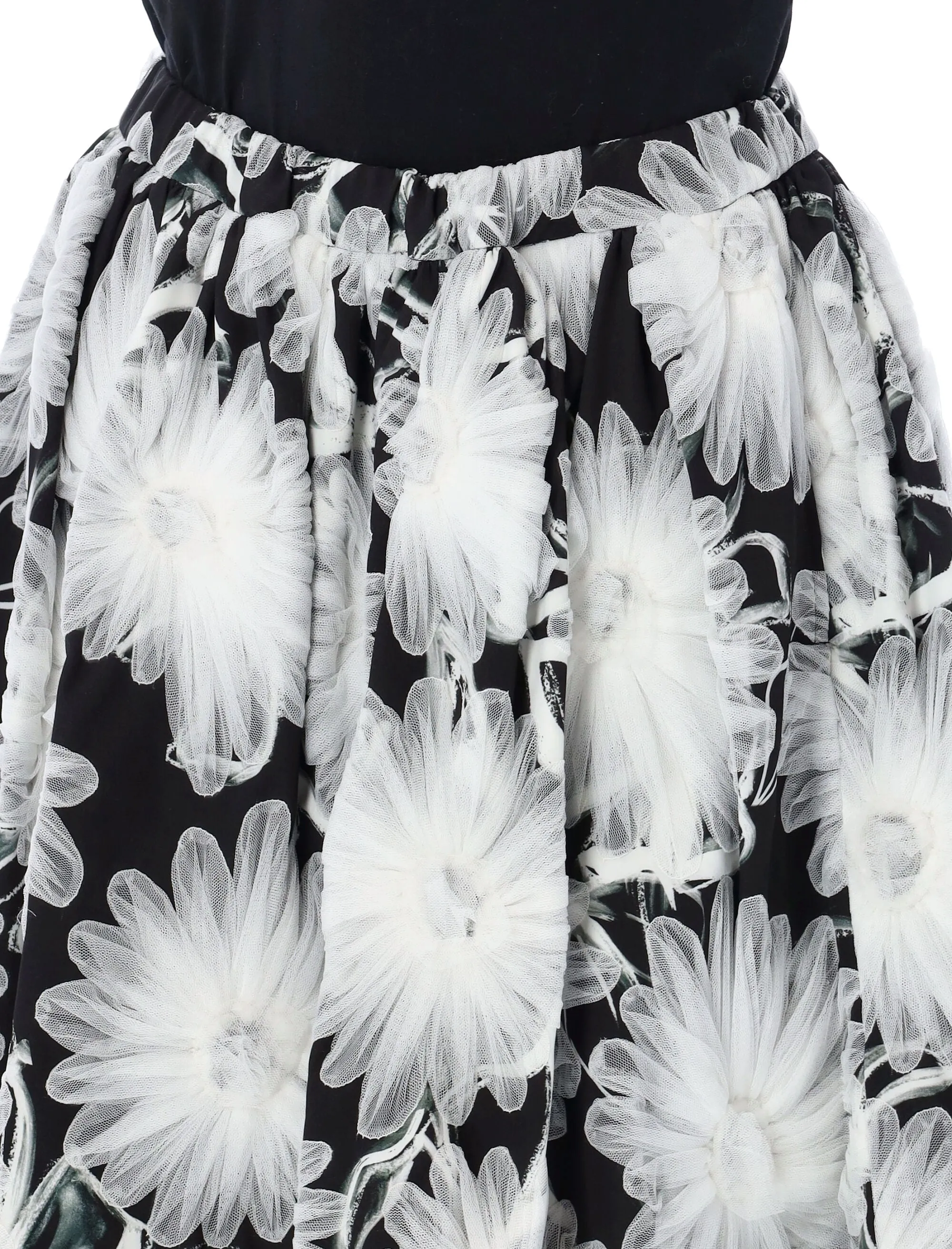 Comme des Garons All-Over Mesh Flower Midi Skirt