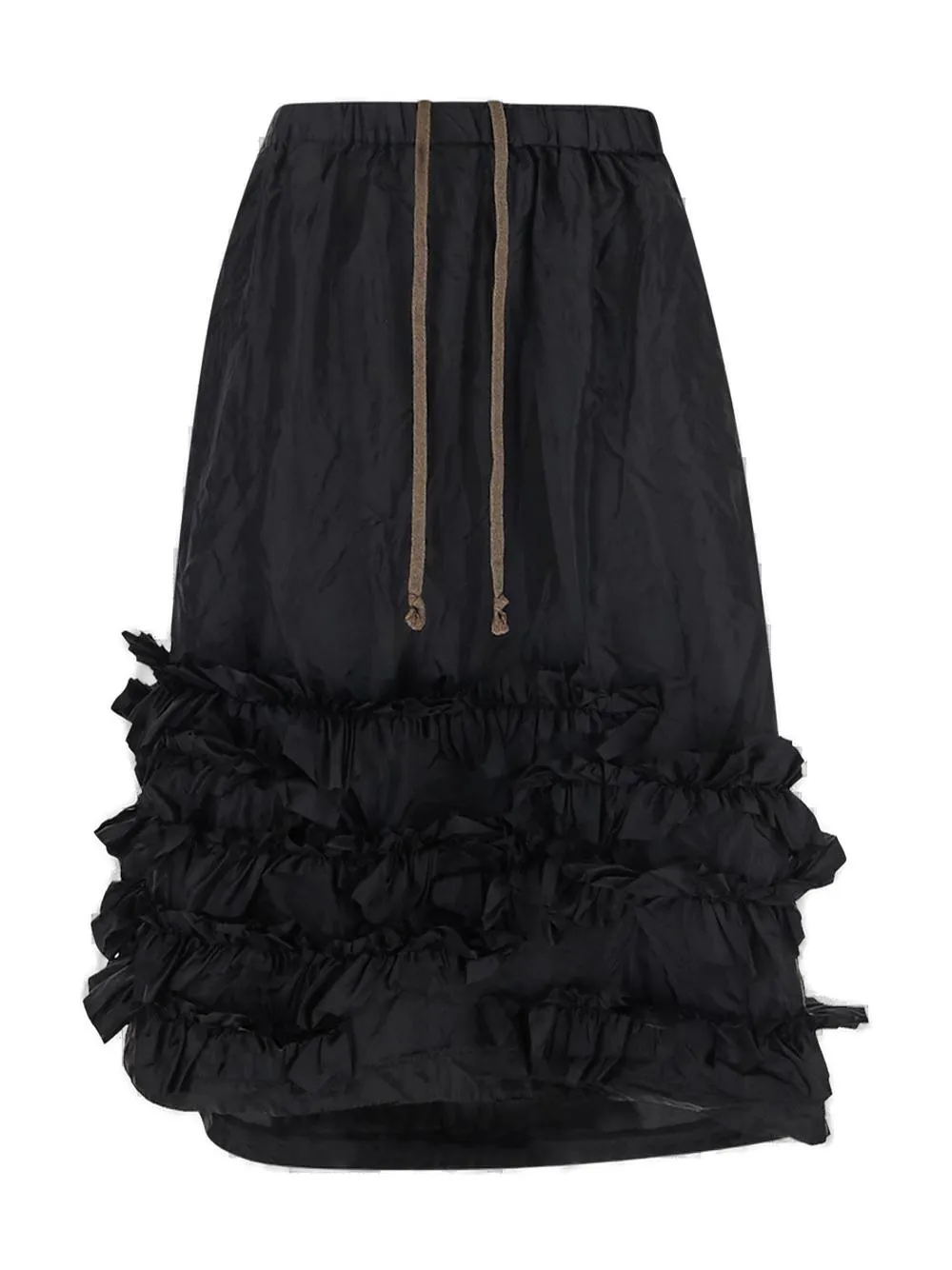 Comme des Garons Comme des Garons Ruffled-Hem Midi Skirt