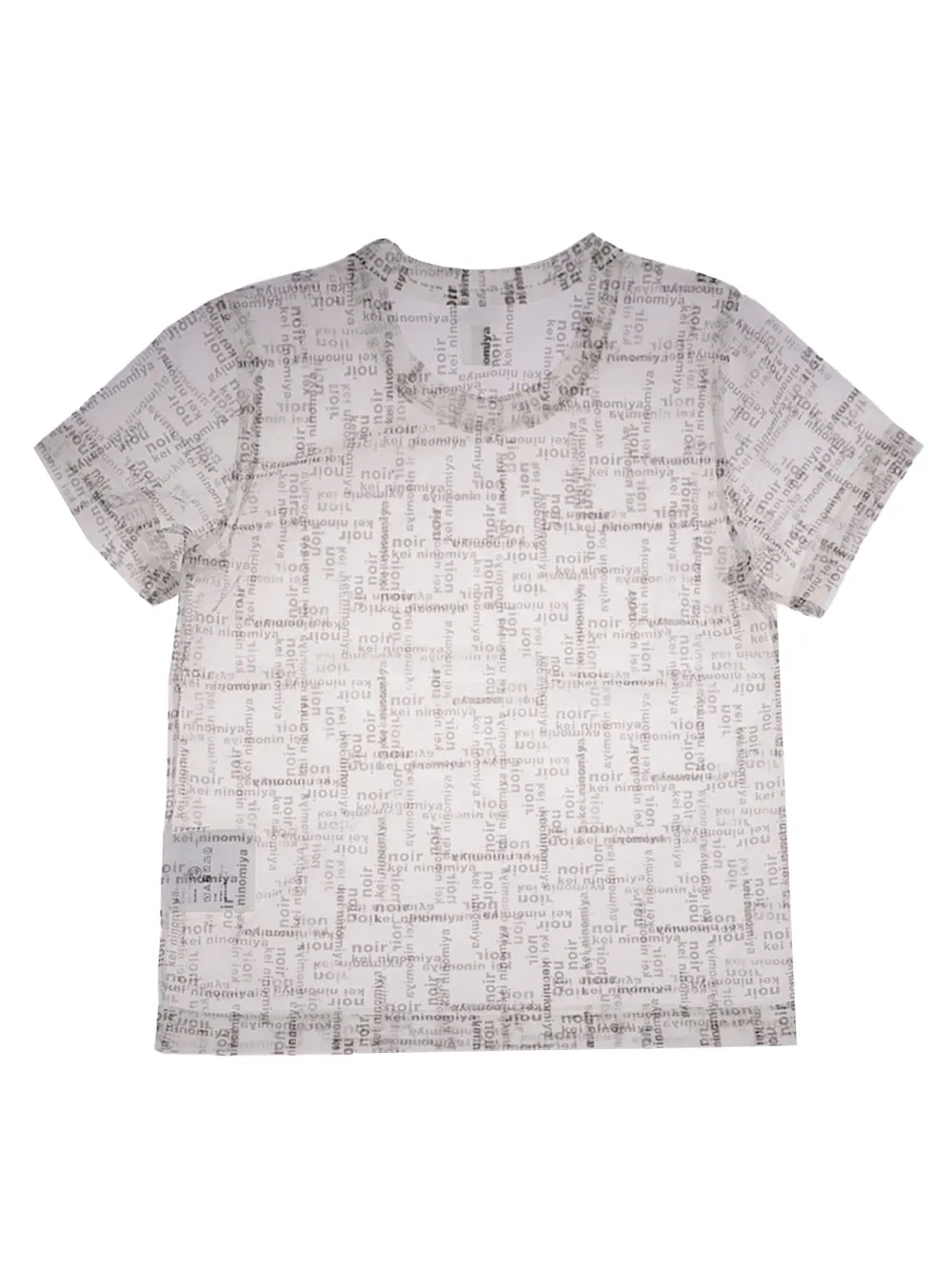 Comme Des Garons Noir Kei Ninomiya Allover Logo Print Sheer T-Shirt