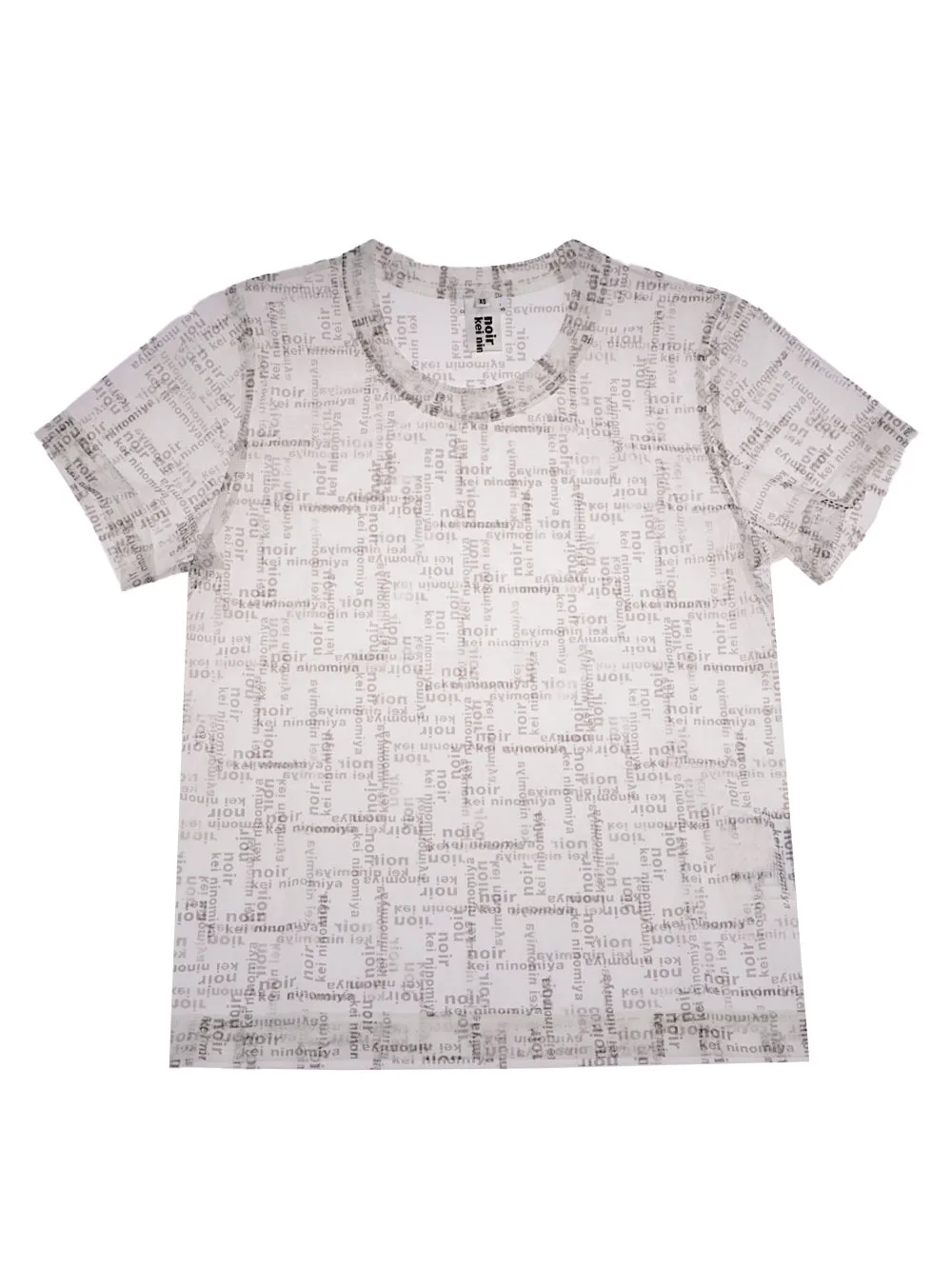 Comme Des Garons Noir Kei Ninomiya Allover Logo Print Sheer T-Shirt
