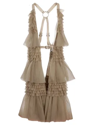 Comme Des Garons Noir Kei Ninomiya Ruffled Tulle Sleeveless Top