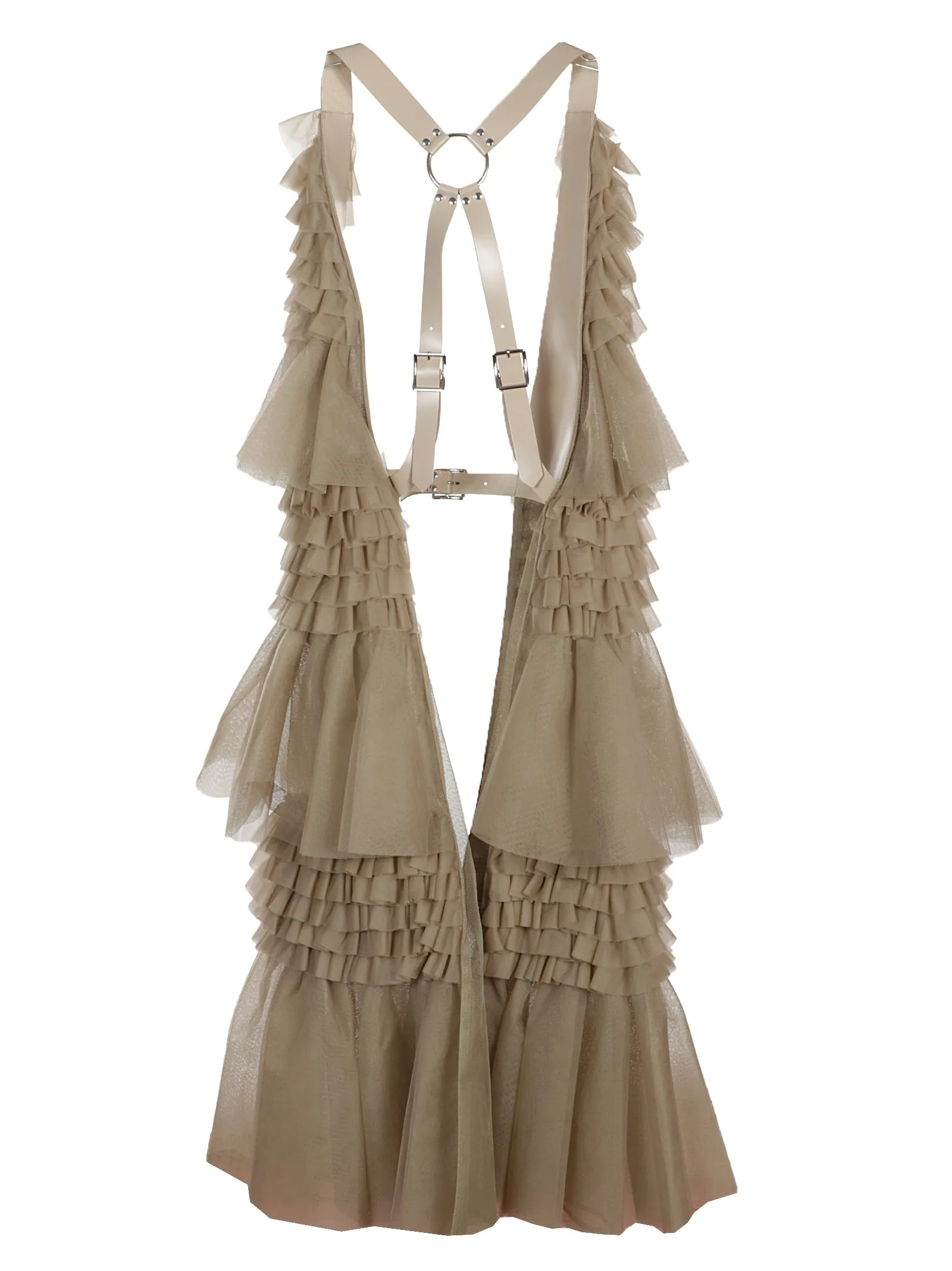 Comme Des Garons Noir Kei Ninomiya Ruffled Tulle Sleeveless Top