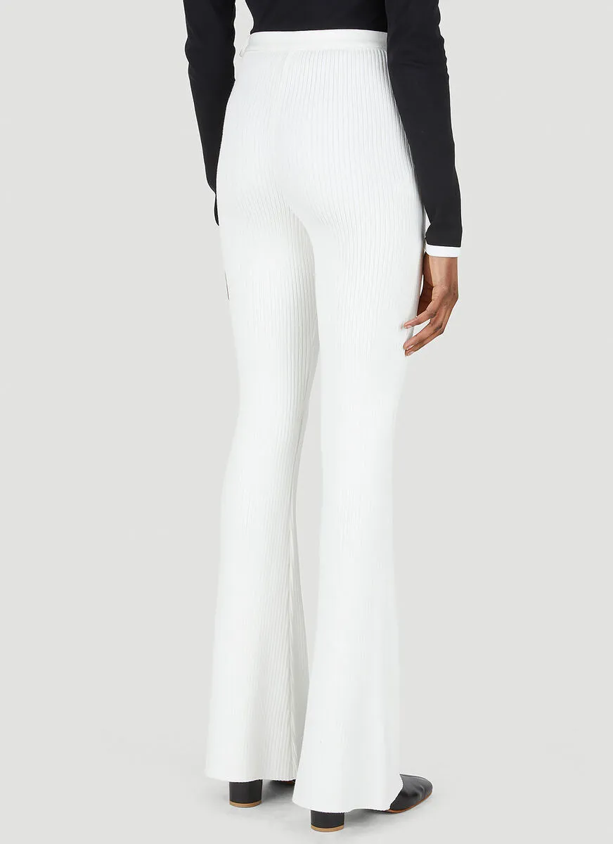 Courrges High Waist Ribbed Flared Trousers