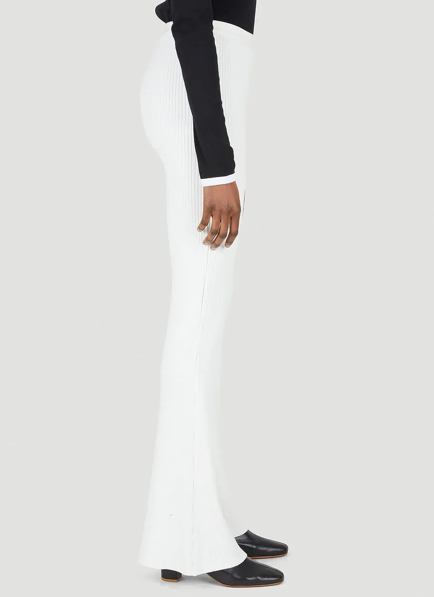 Courrges High Waist Ribbed Flared Trousers