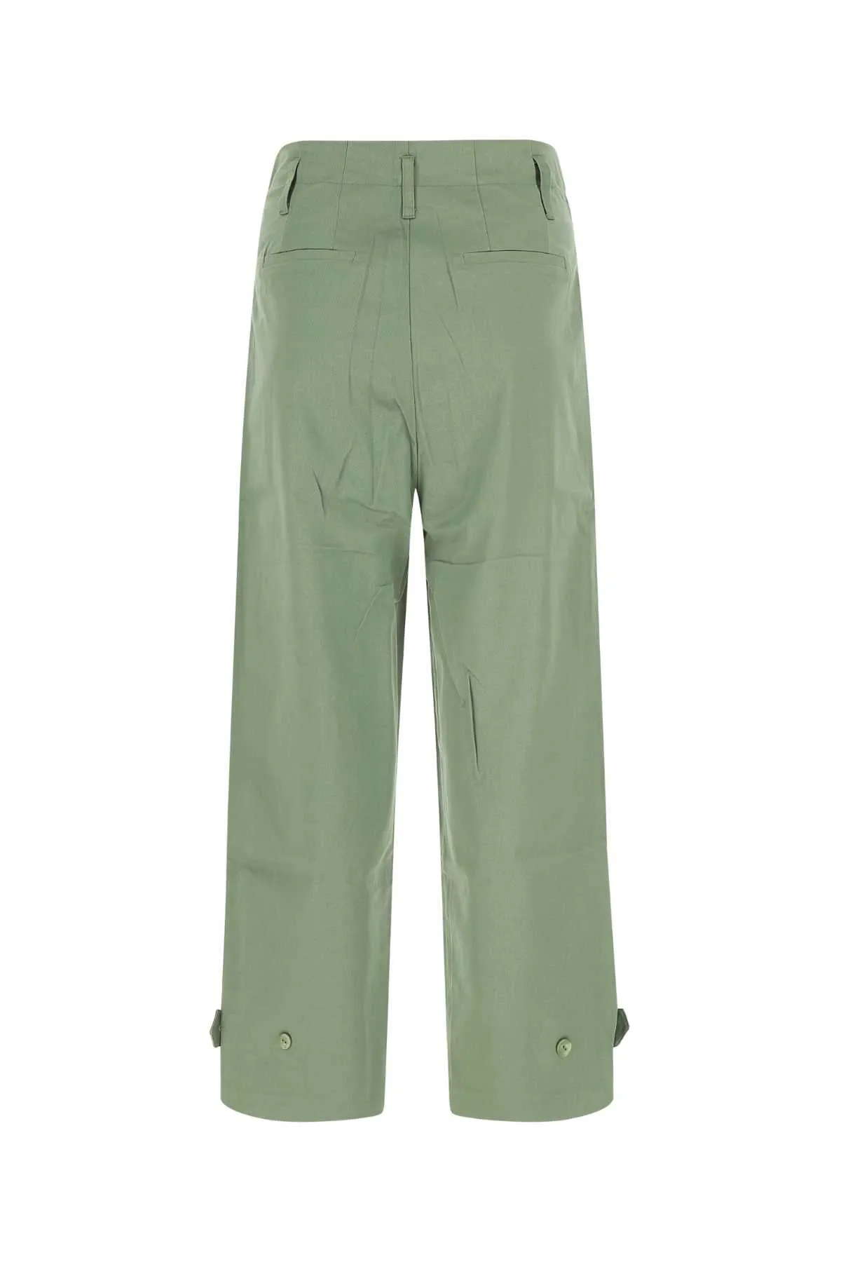 Cult Gaia Buttoned Hem Cropped Trousers