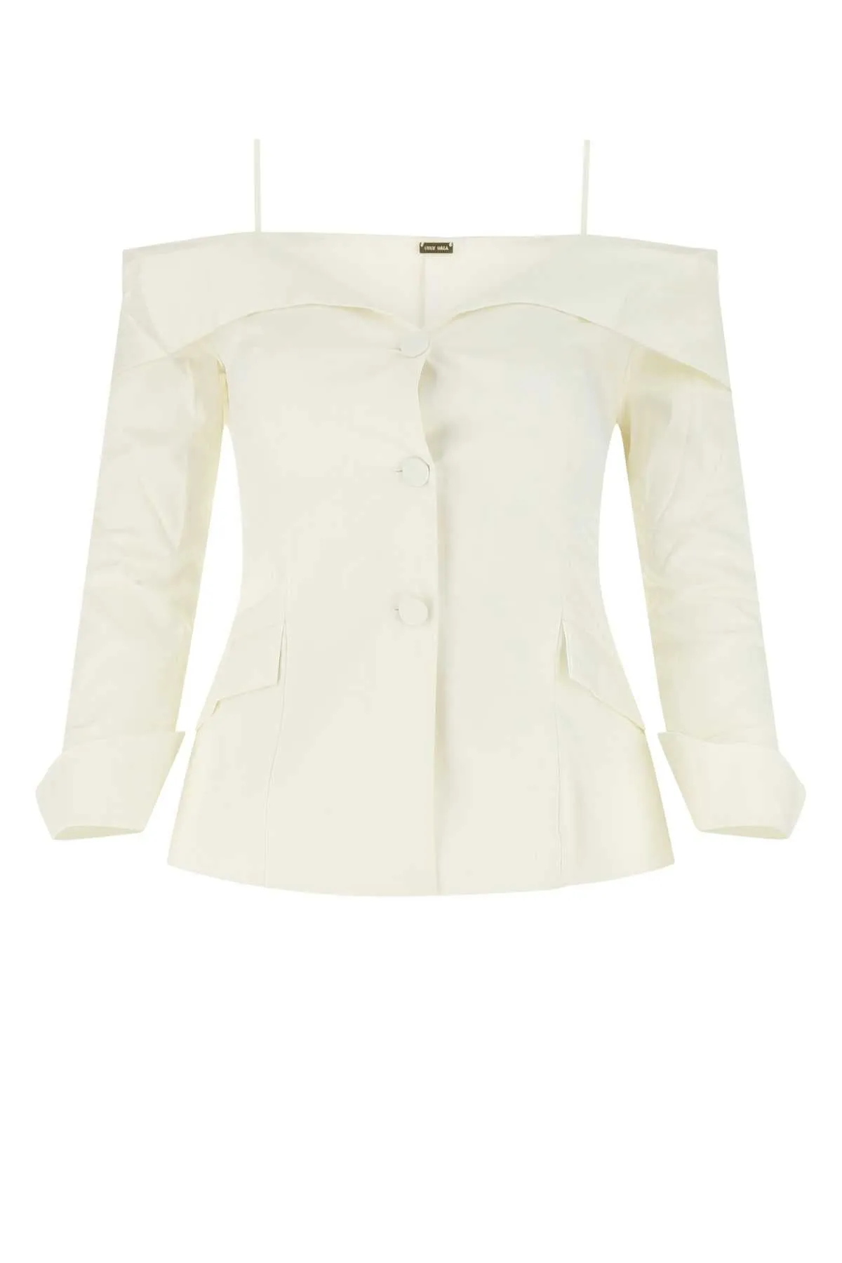 Cult Gaia Off-Shoulder Cropped Jacket