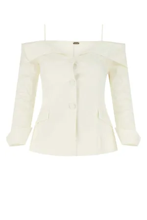 Cult Gaia Off-Shoulder Cropped Jacket