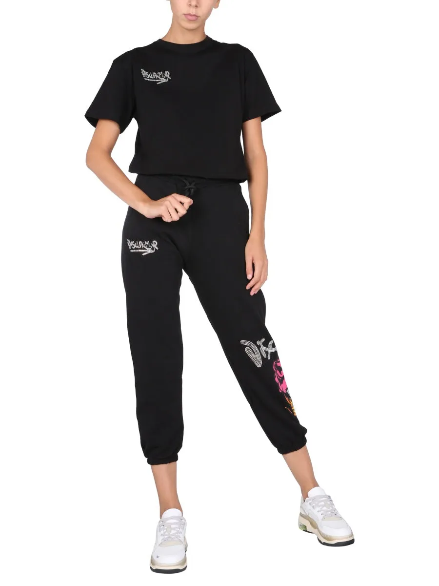 Disclaimer Embellished Logo Crewneck T-Shirt