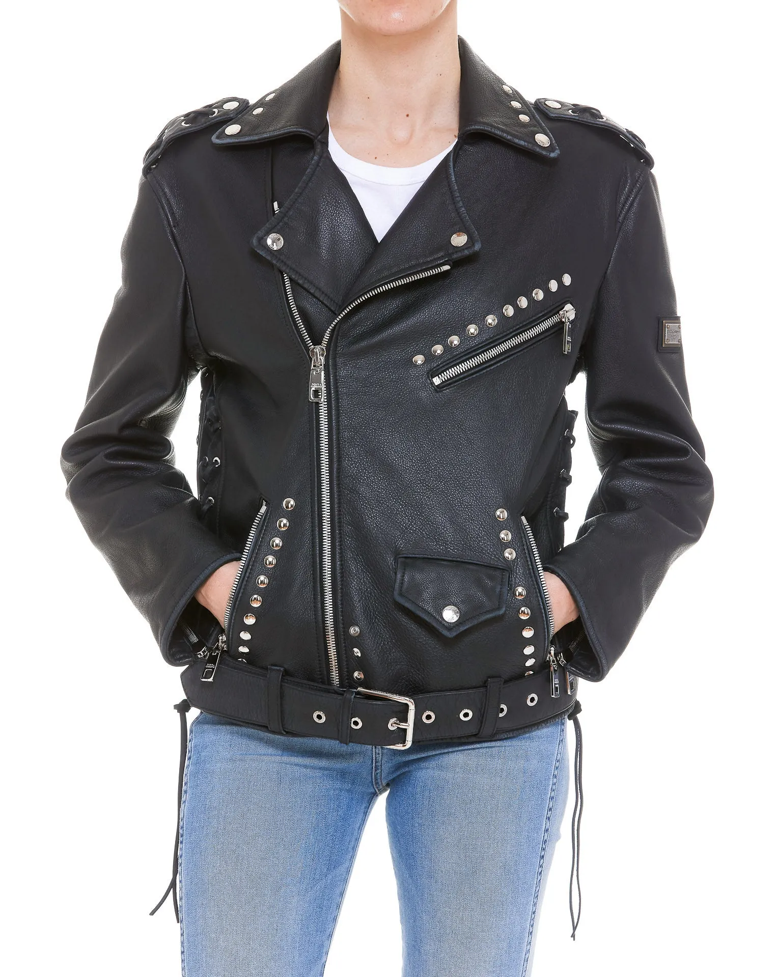 Dolce & Gabbana Belted Biker Jacket