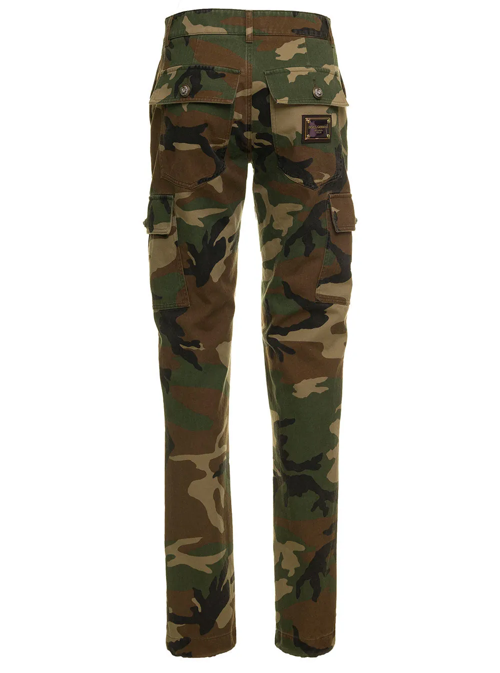 Dolce & Gabbana Camouflage Print Drawstring-Cuff Trousers