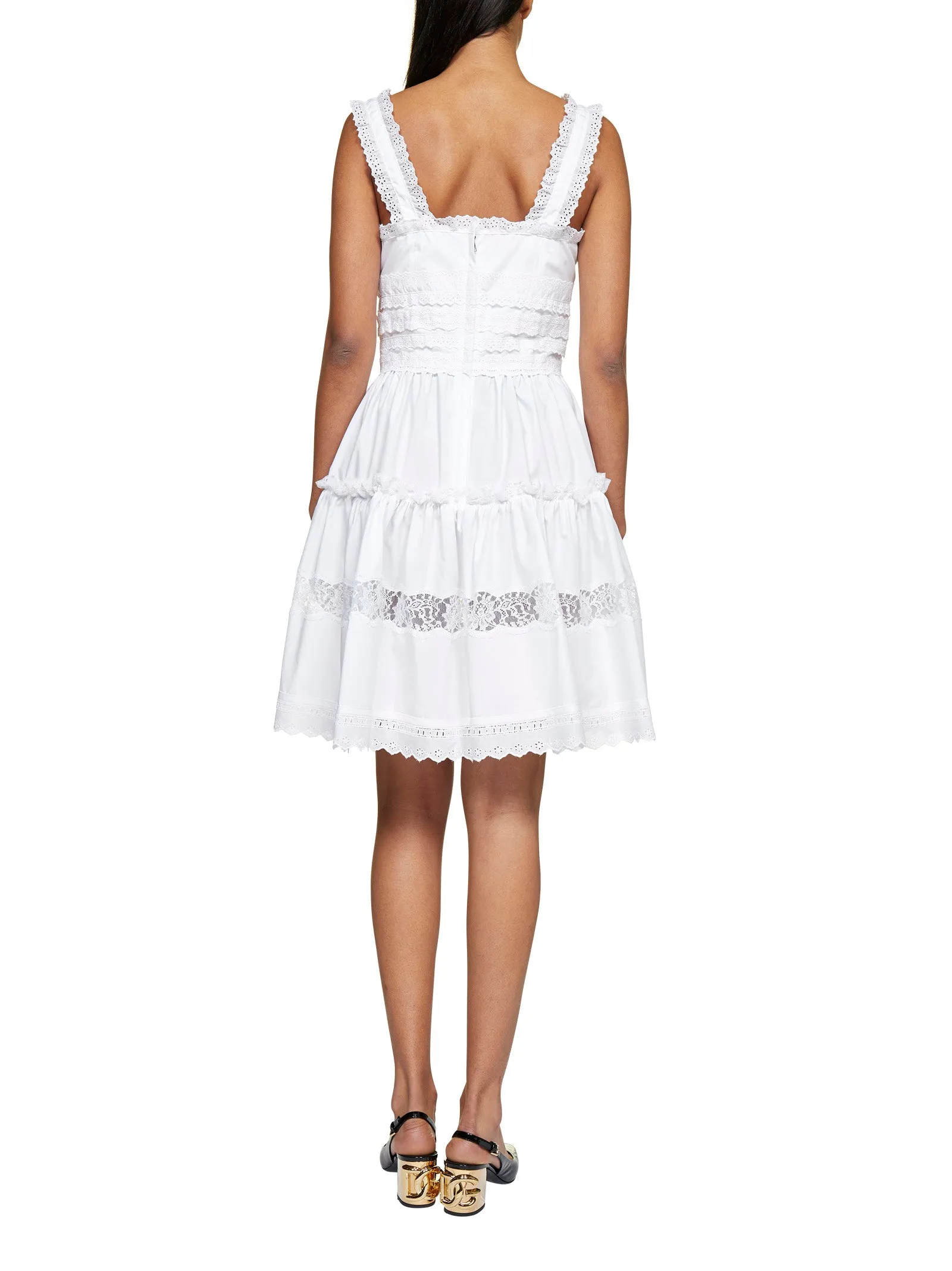 Dolce & Gabbana DG Logo Embellished Poplin Dress