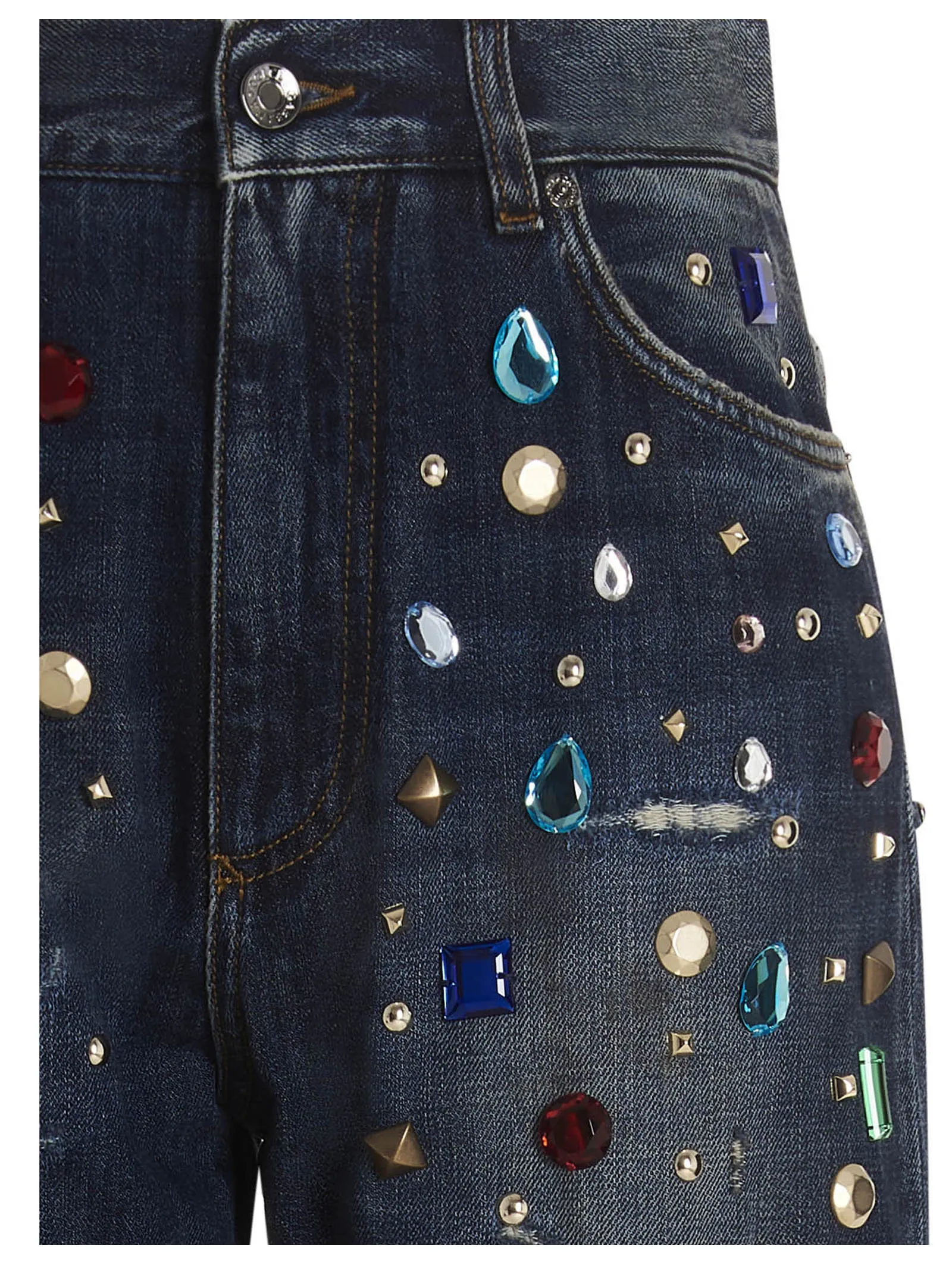 Dolce & Gabbana Distressed Straight Leg Jeans