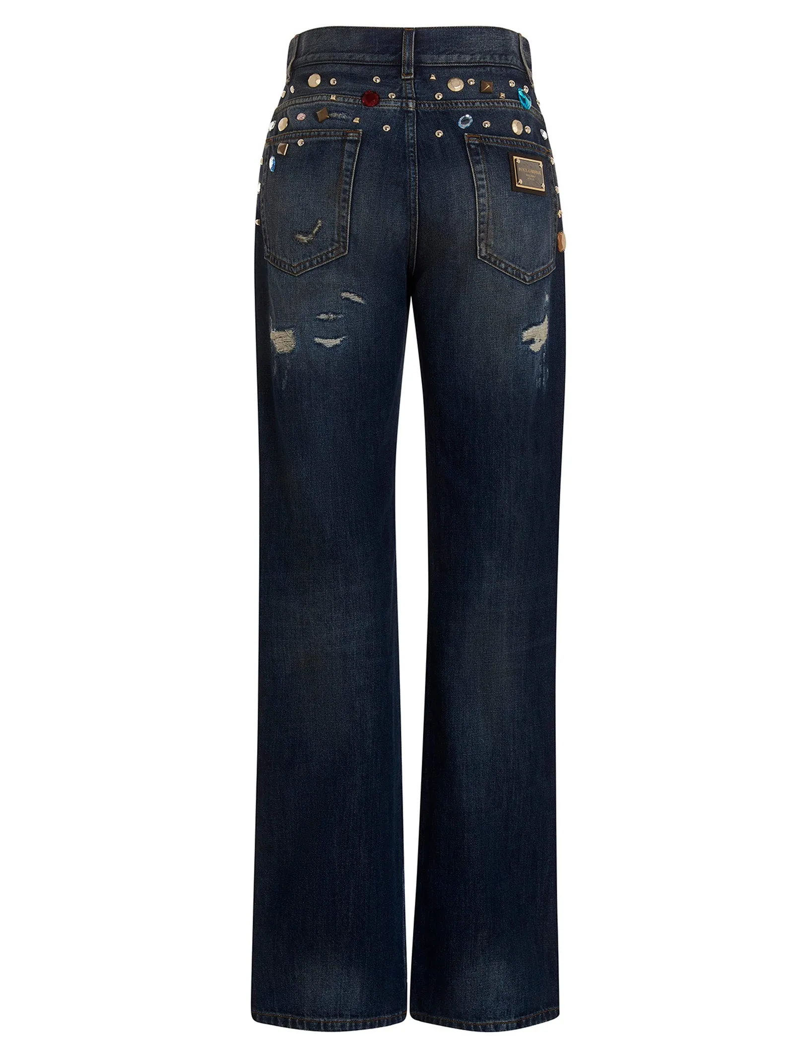 Dolce & Gabbana Distressed Straight Leg Jeans