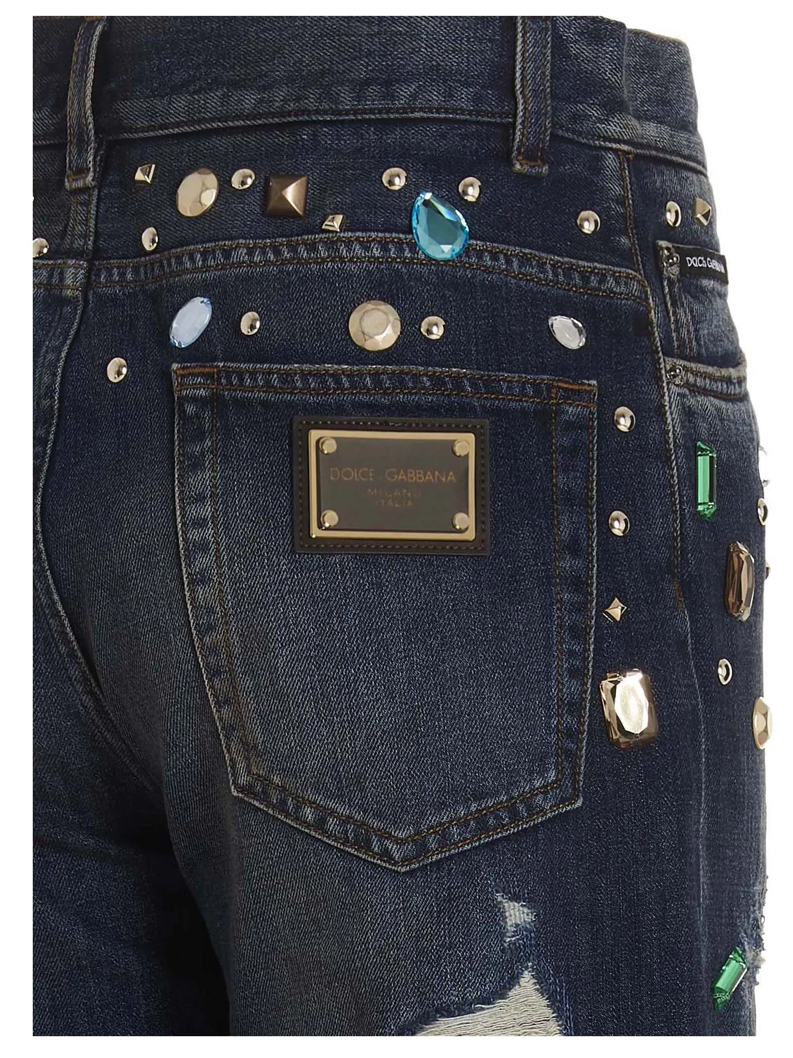 Dolce & Gabbana Distressed Straight Leg Jeans