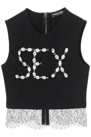 Dolce & Gabbana Embellished Cropped Tank Top