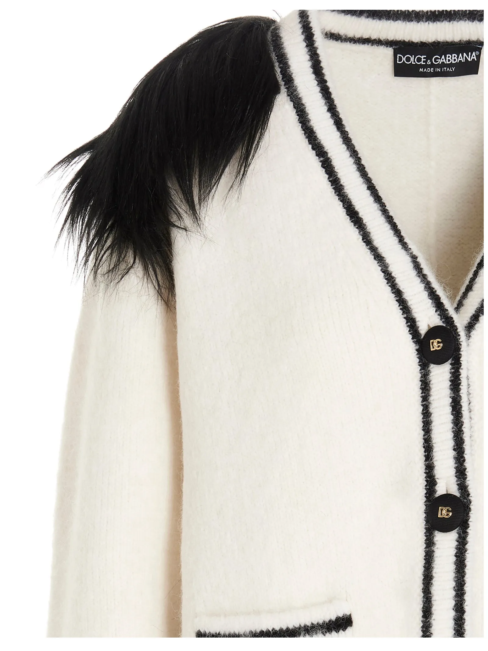 Dolce & Gabbana Faux-Fur Knit Cardigan