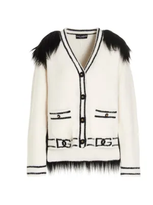 Dolce & Gabbana Faux-Fur Knit Cardigan