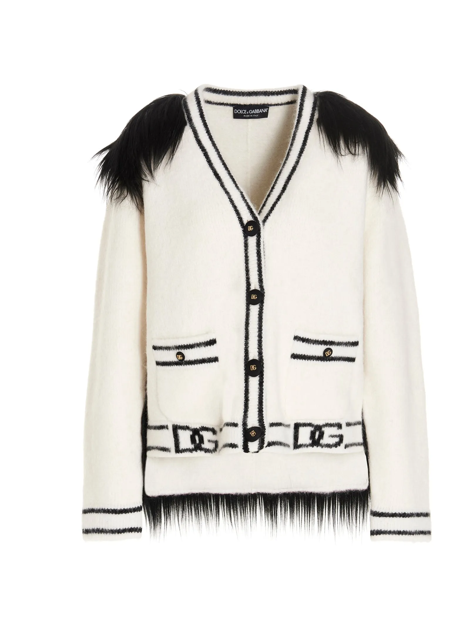 Dolce & Gabbana Faux-Fur Knit Cardigan
