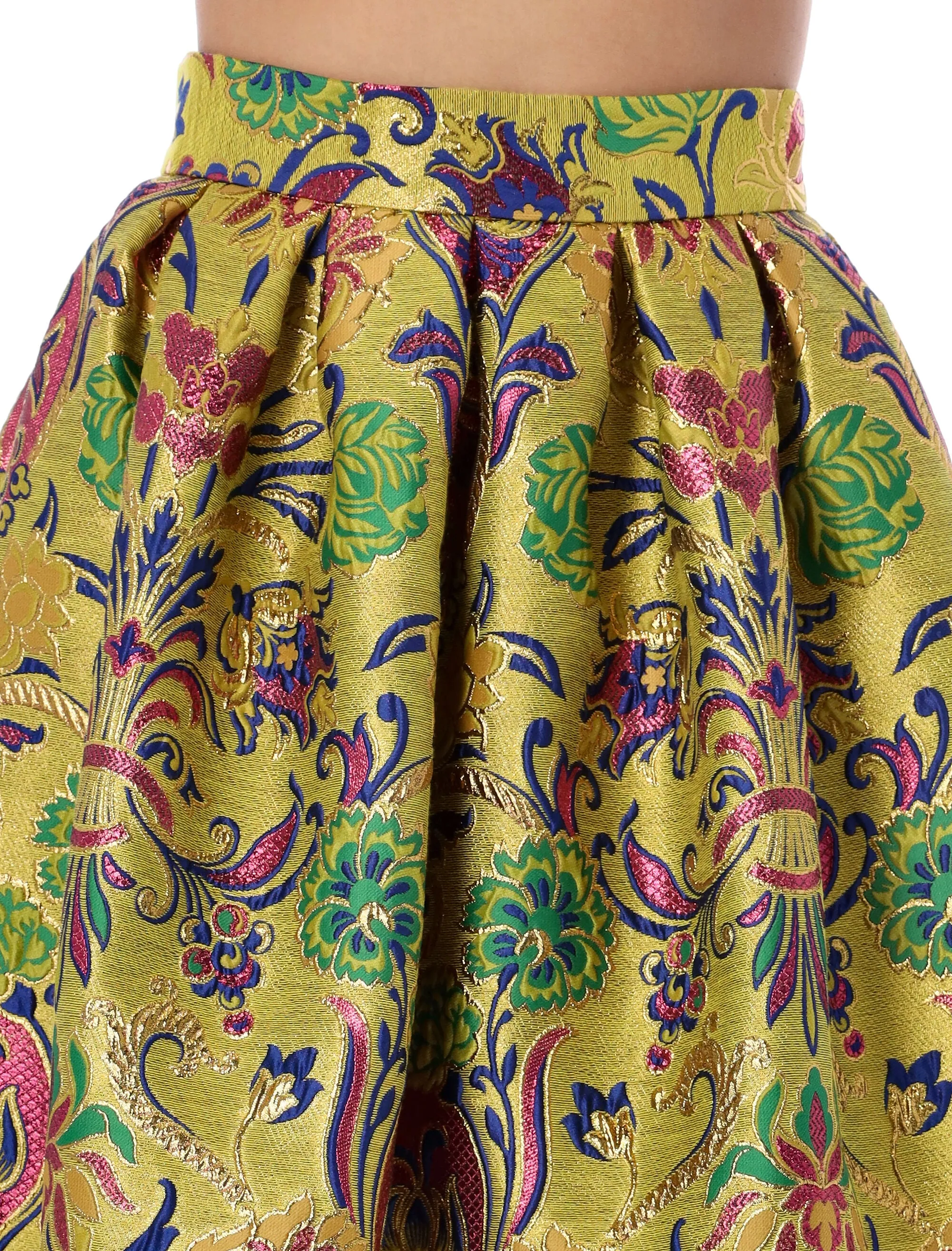 Dolce & Gabbana Floral Lurex Jacquard Pencil Skirt