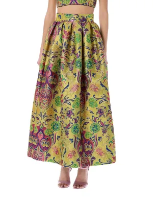 Dolce & Gabbana Floral Lurex Jacquard Pencil Skirt