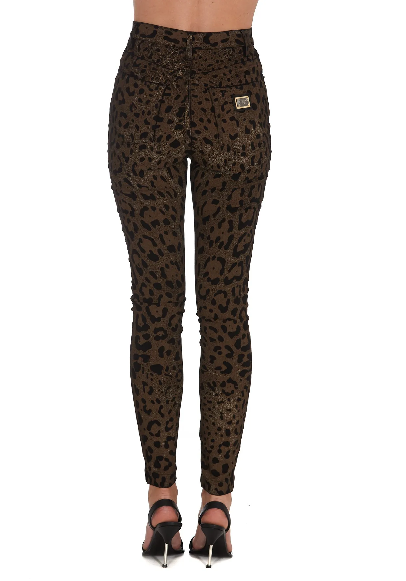 Dolce & Gabbana Leopard Print Slim-Fit Jeans
