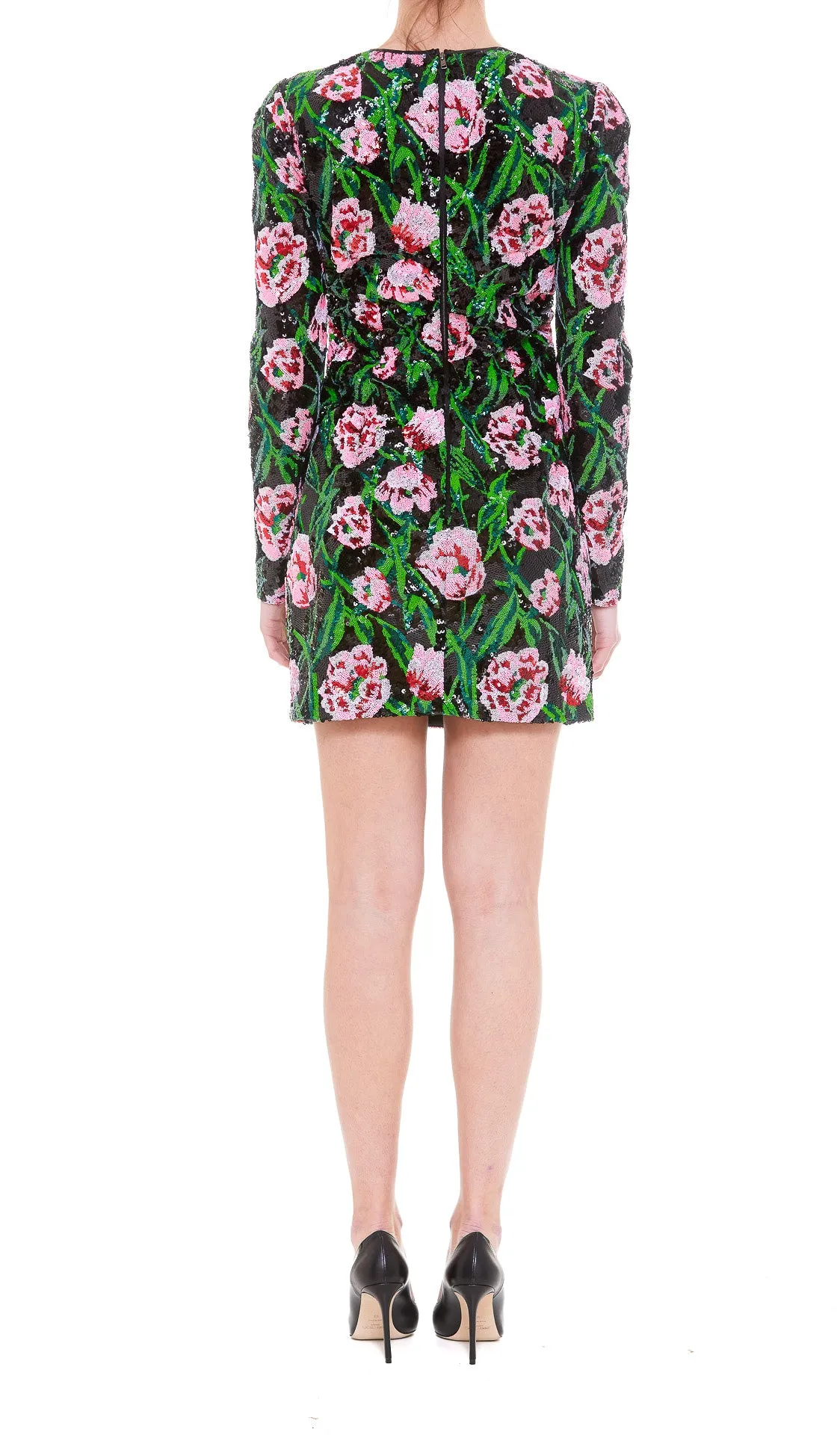 Dolce & Gabbana Sequin Embellished Long-Sleeved Mini Dress