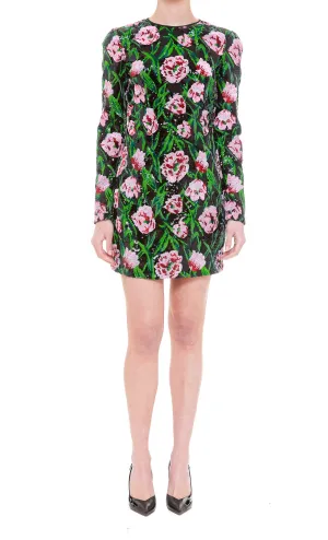 Dolce & Gabbana Sequin Embellished Long-Sleeved Mini Dress