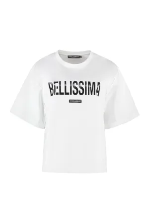 Dolce & Gabbana Slogan Printed Crewneck T-Shirt