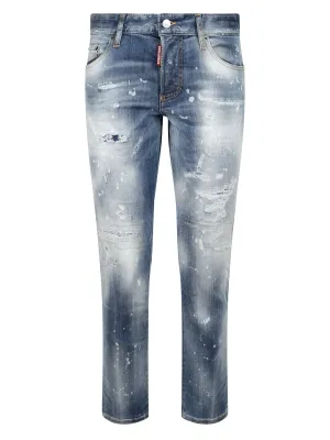 Dsquared2 Distressed Low-Waisted Skinny Jeans