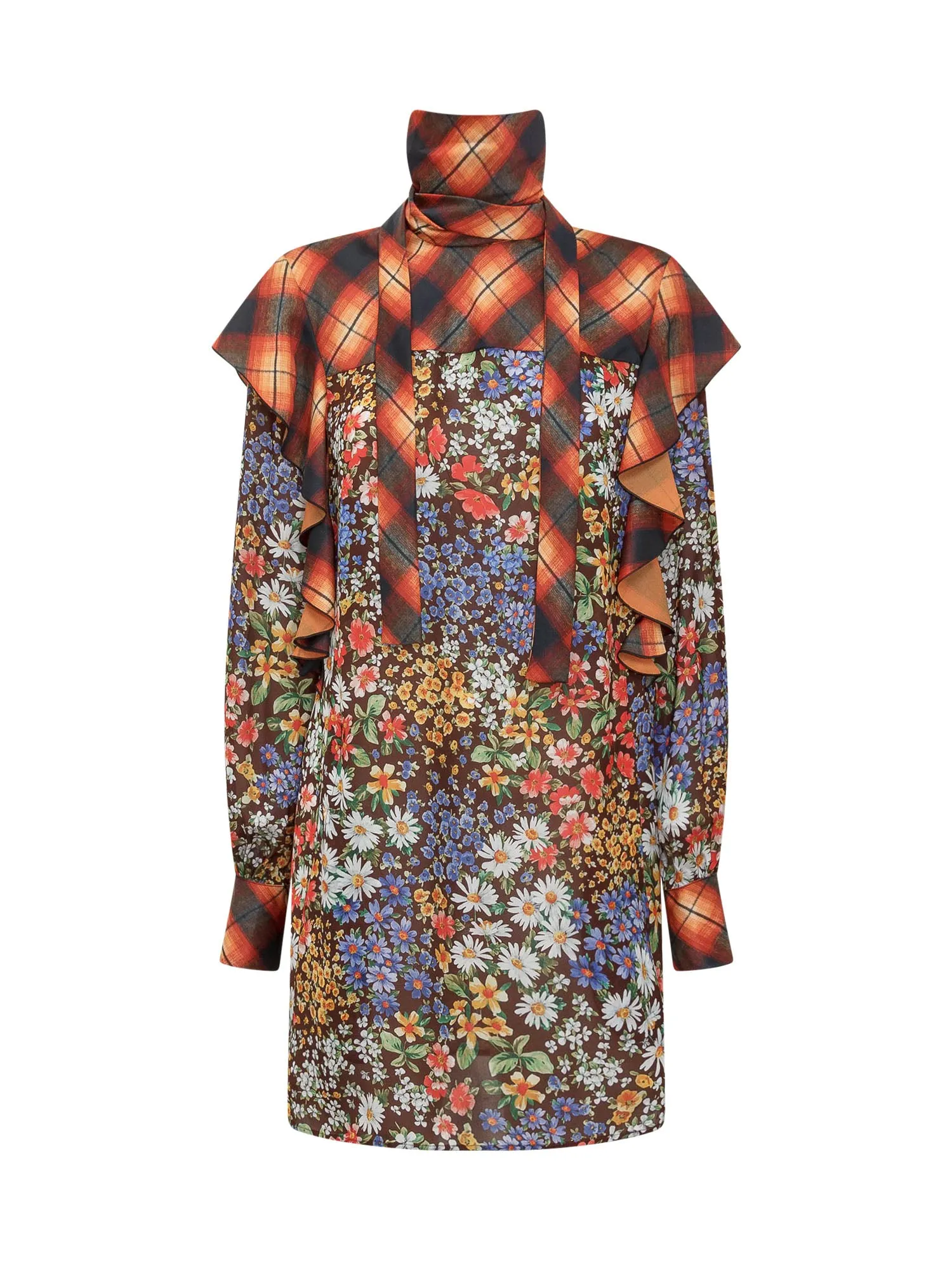 Dsquared2 High Neck Ruffled Dress