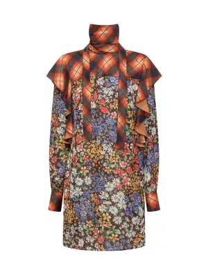 Dsquared2 High Neck Ruffled Dress