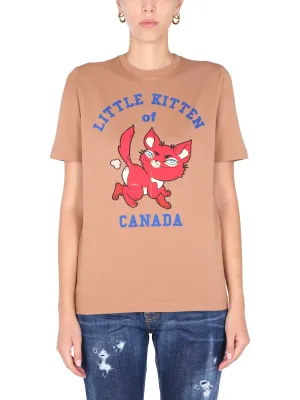 Dsquared2 Little Kitten Print T-Shirt